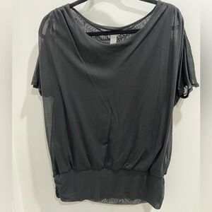Chicos black mesh blouse size 3